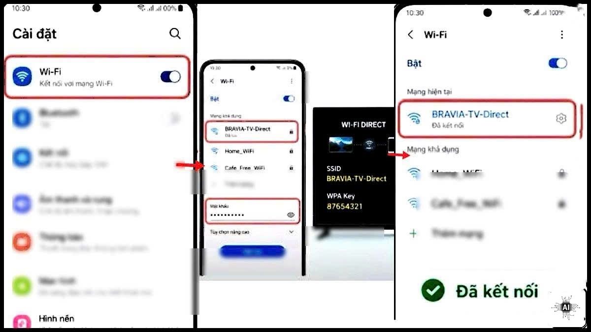 Cách kết nối điện thoại với tivi LG bằng Wi-Fi Direct - bước 3,4,5