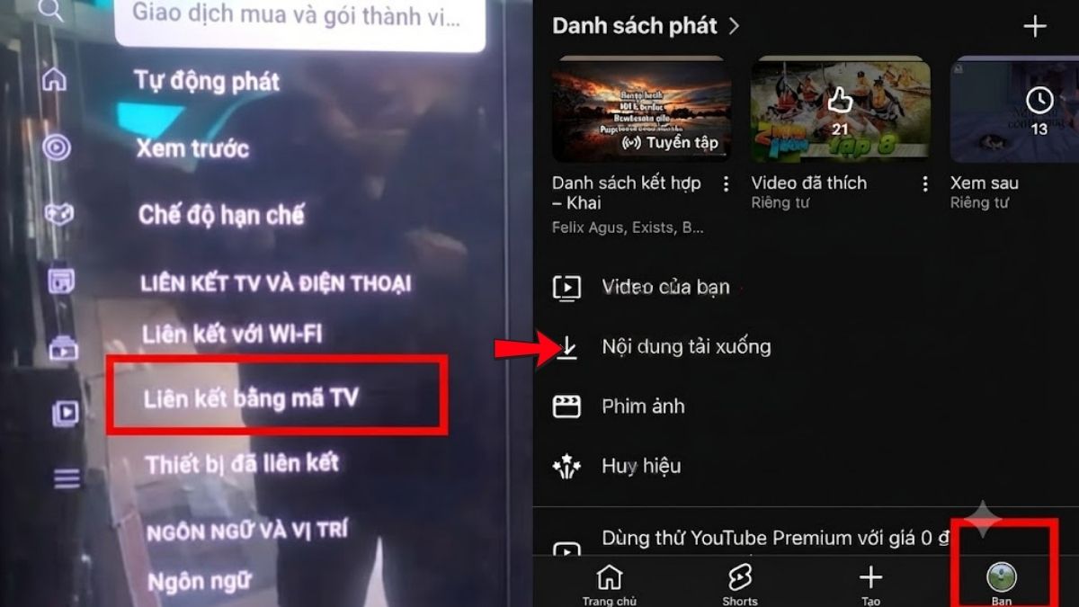 Cách kết nối điện thoại với tivi LG bằng chiếu màn hình lên tivi - bước 1,2