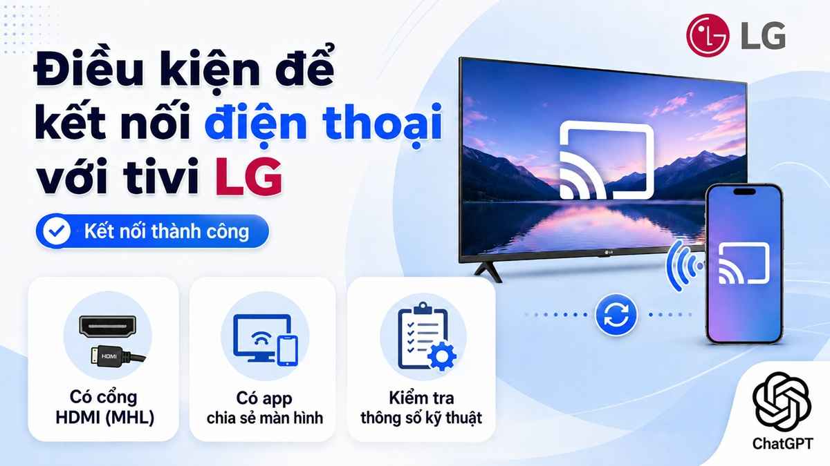 Điều kiện để kết nối điện thoại với tivi LG thành công