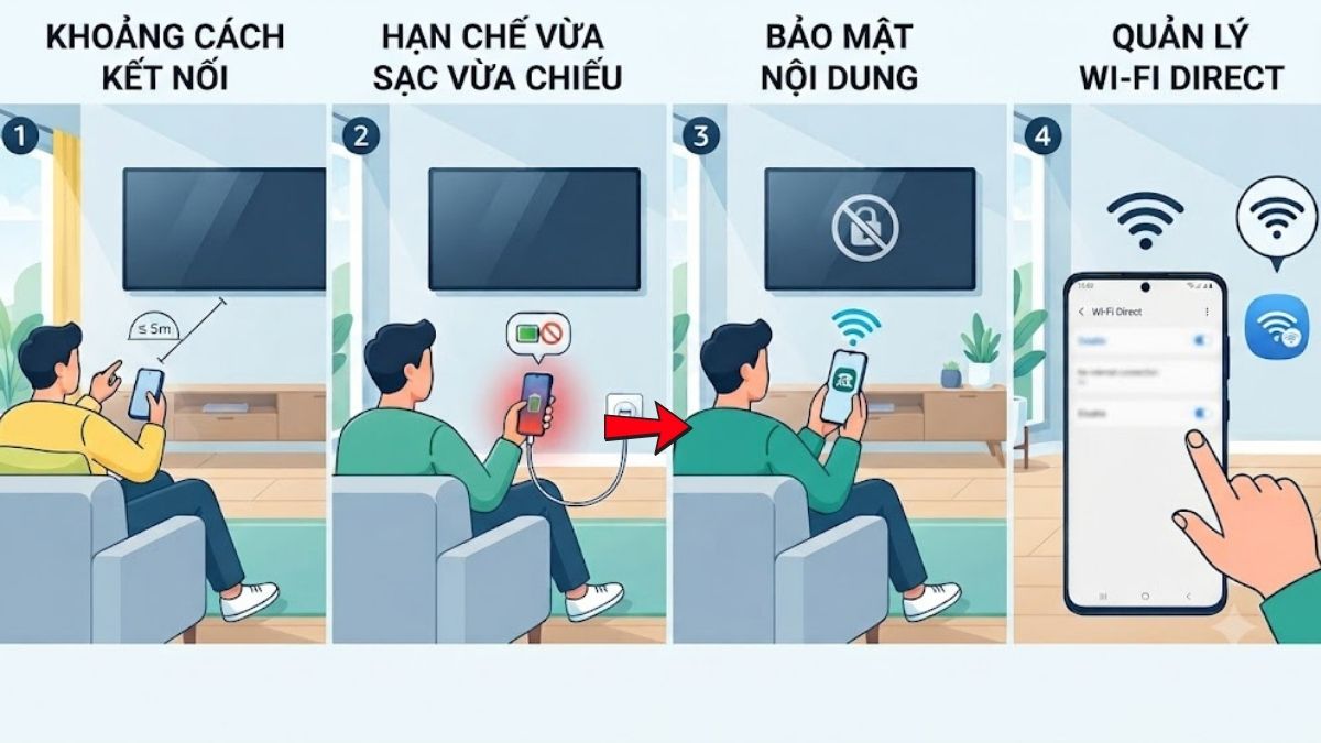 Một số lưu ý khi kết nối điện thoại với tivi LG