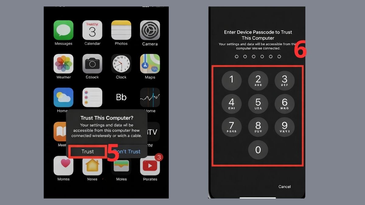 Cách kết nối iPhone với MacBook bằng cáp USB - bước 4