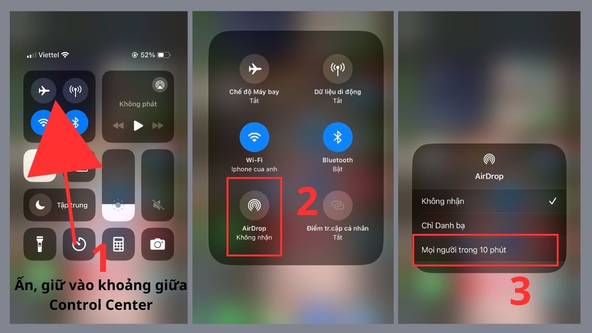 Cách kết nối iPhone với MacBook bằng AirDrop - bước 1