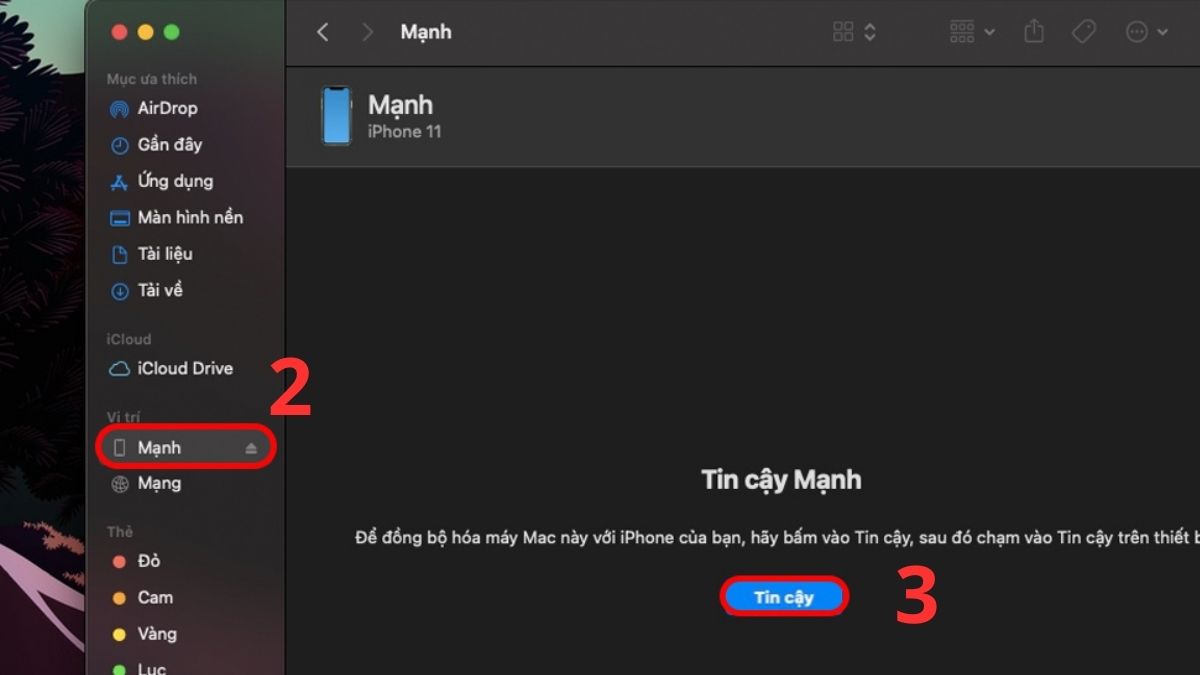 Cách kết nối iPhone với MacBook bằng Wifi - bước 2