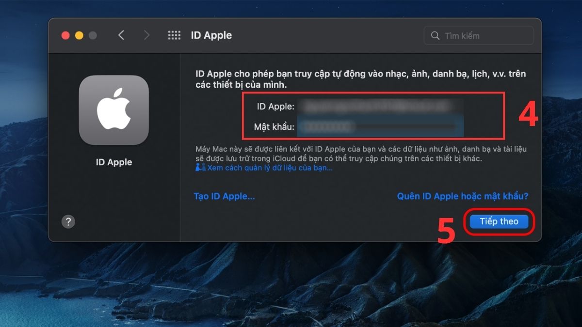 Cách đăng nhập iPhone và MacBook cùng 1 tài khoản Apple ID với Mac - bước 3
