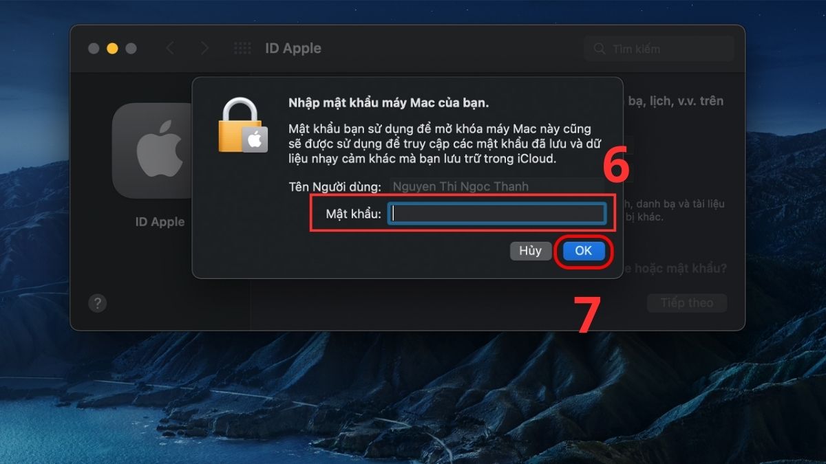 Cách đăng nhập iPhone và MacBook cùng 1 tài khoản Apple ID với Mac - bước 4