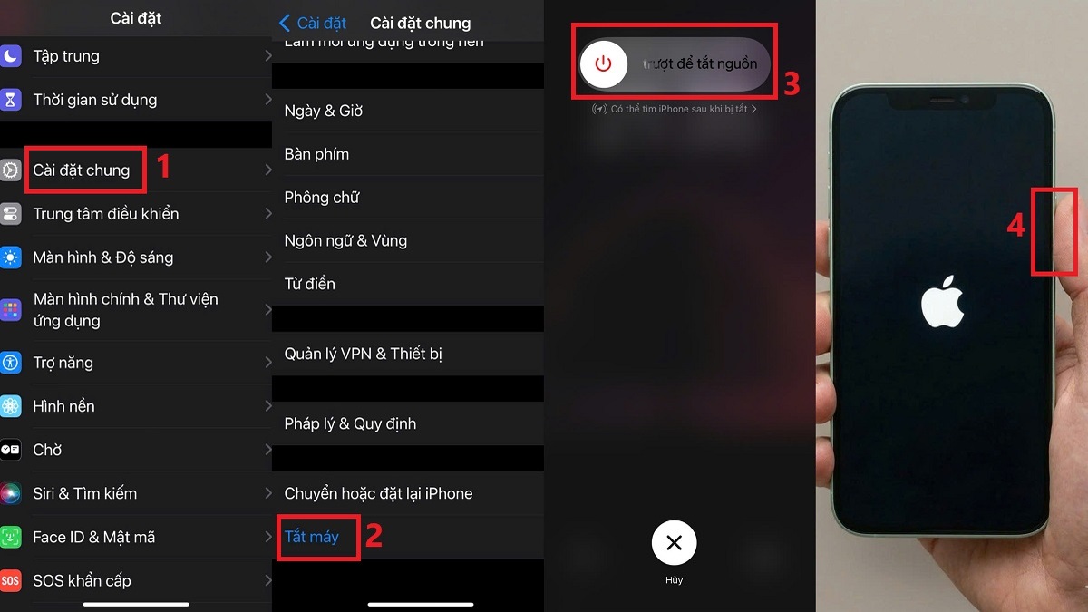 Cách khởi động lại iPhone 12 bằng cài đặt