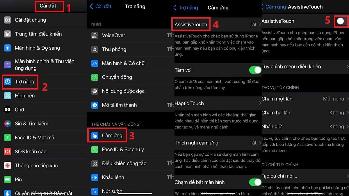 Cách bật AssistiveTouch để khởi động iPhone 12