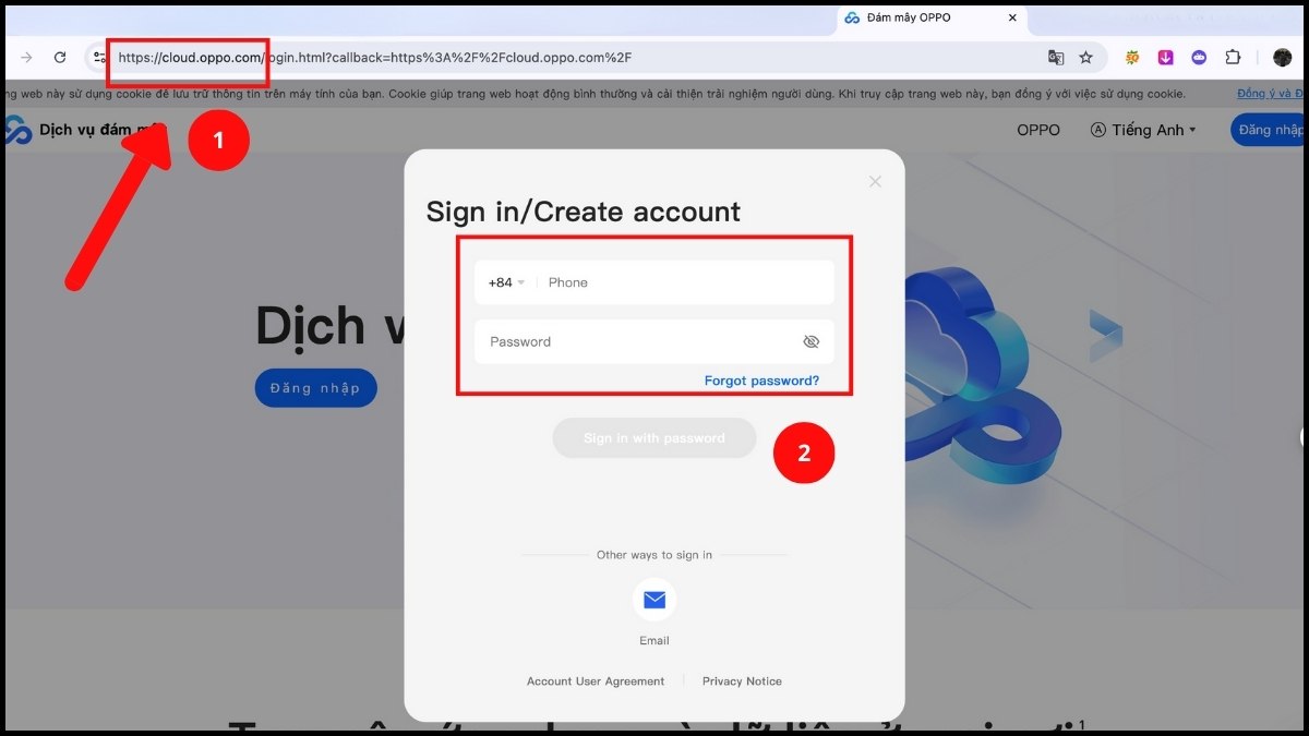 Cách khôi phục video đã xóa trên OPPO bằng OPPO iCloud - bước 1