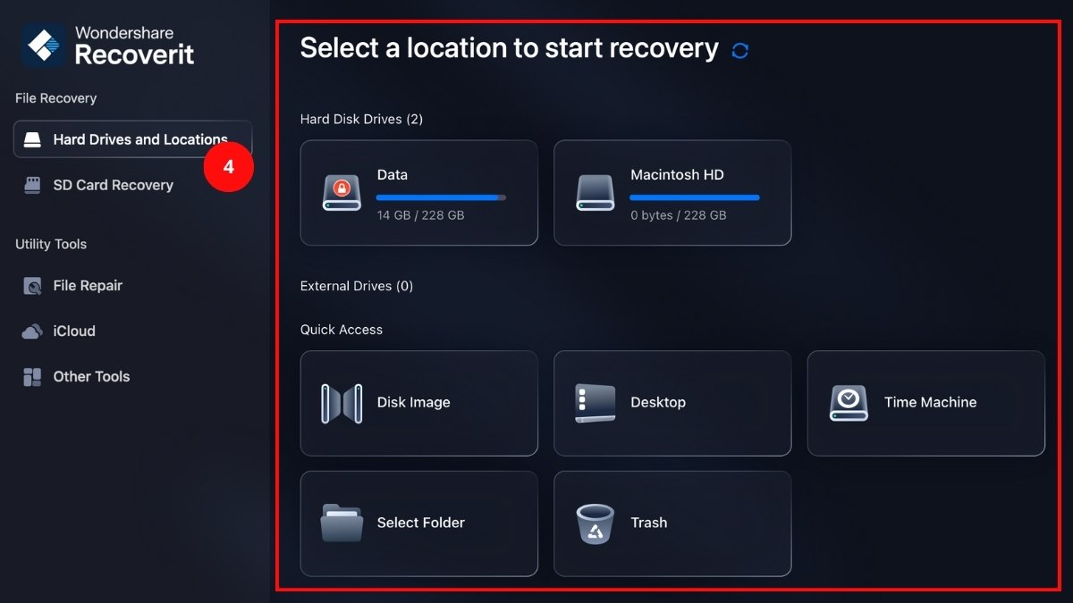 Cách khôi phục video đã xóa trên OPPO bằng Recoverit - bước 2