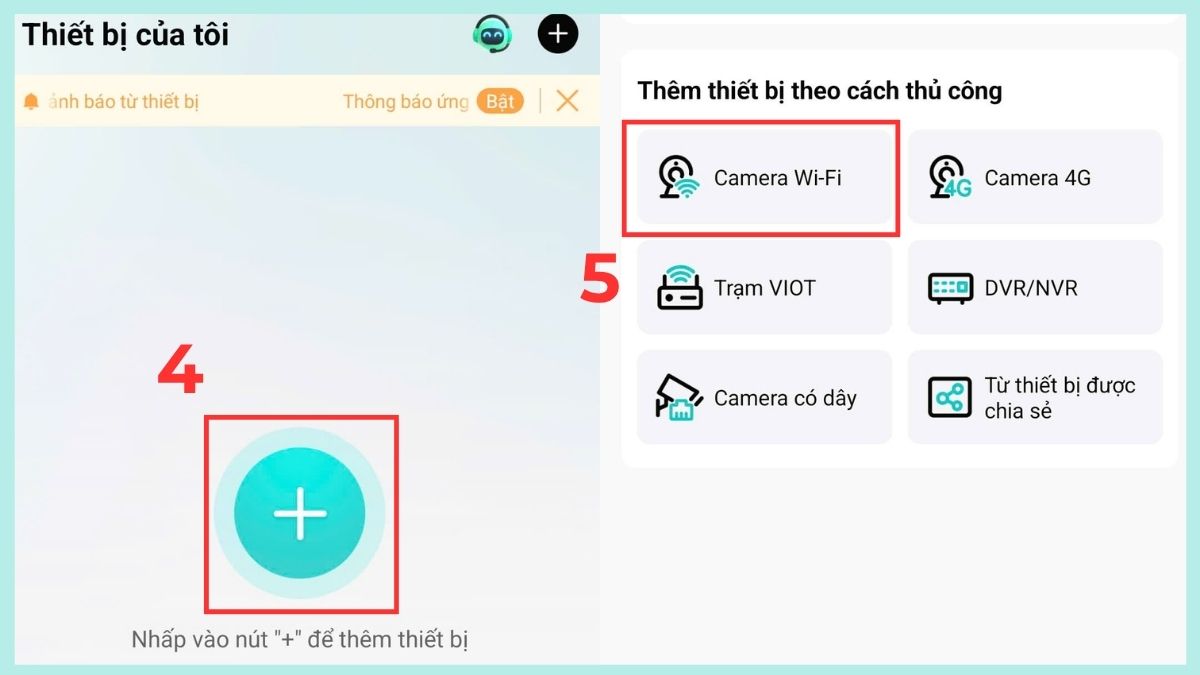 Cách kết nối camera bóng đèn với điện thoại - bước 3