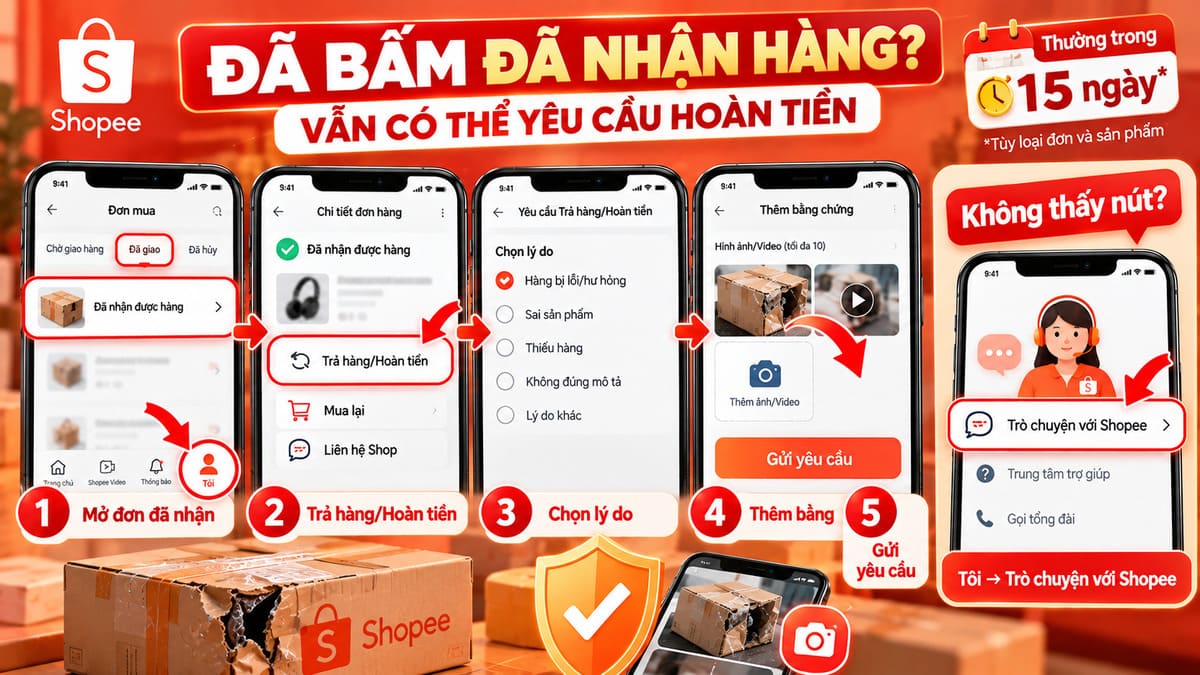 Cách lấy lại tiền khi bị lừa đảo trên Shopee với trường hợp đã nhận hàng