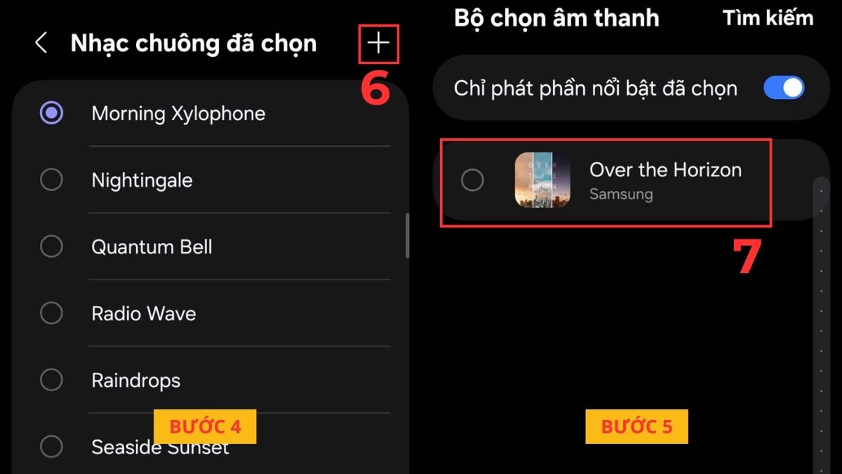 Cách cài nhạc TikTok làm báo thức trên Android - bước 2,3,4