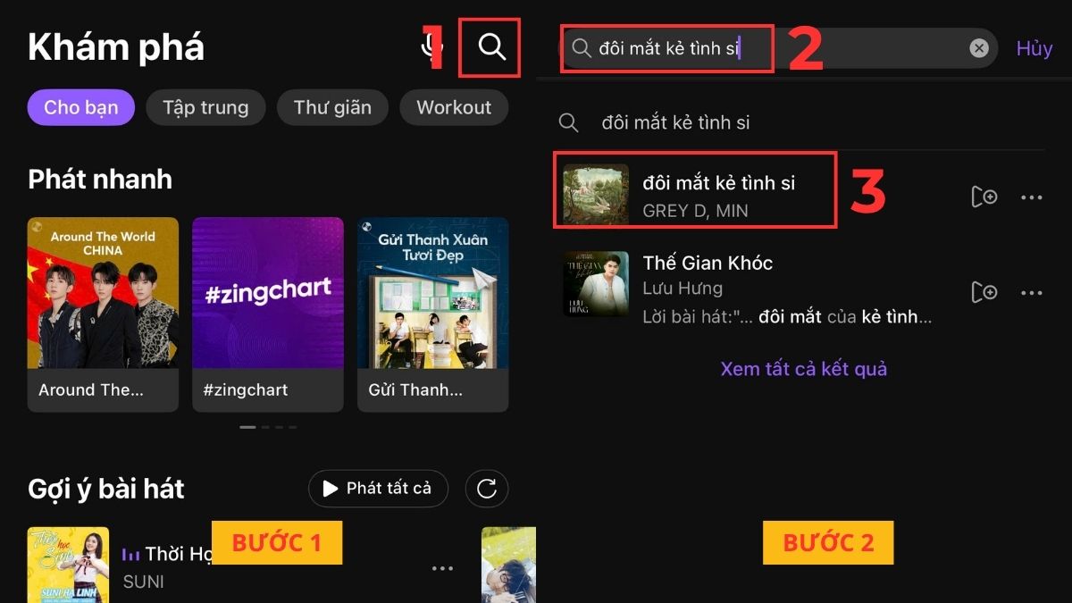 Cách lấy nhạc Tiktok làm báo thức từ Zing MP3 - bước 1