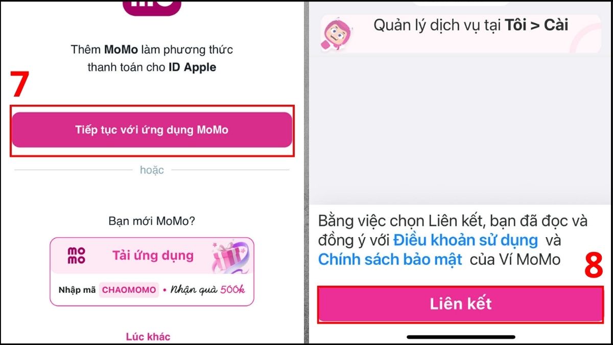 Cách liên kết MoMo với ID Apple đơn giản nhất - bước 5
