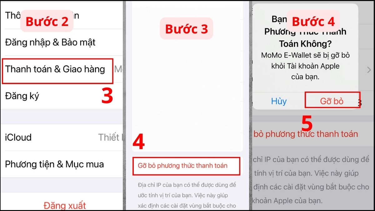Cách hủy liên kết MoMo với ID Apple - bước 2
