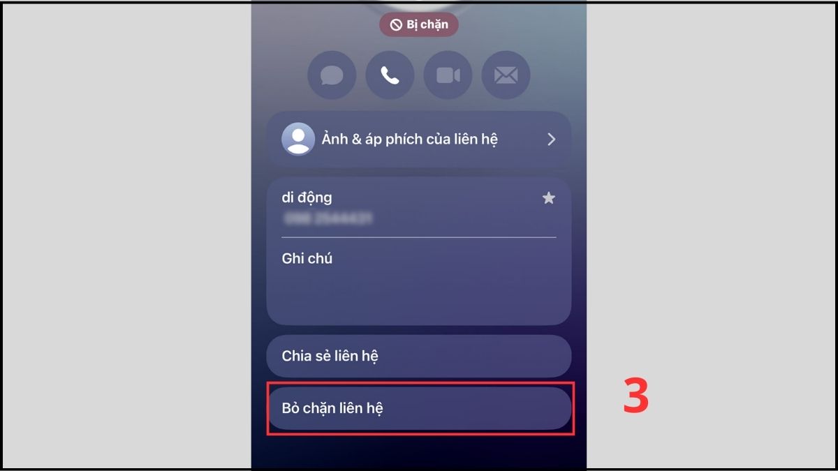  Cách bỏ chặn cuộc gọi iPhone từ Danh bạ - bước 3