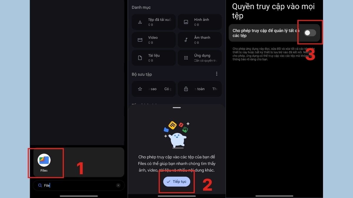 Cách mở file PDF trên điện thoại Android bằng Files - bước 1