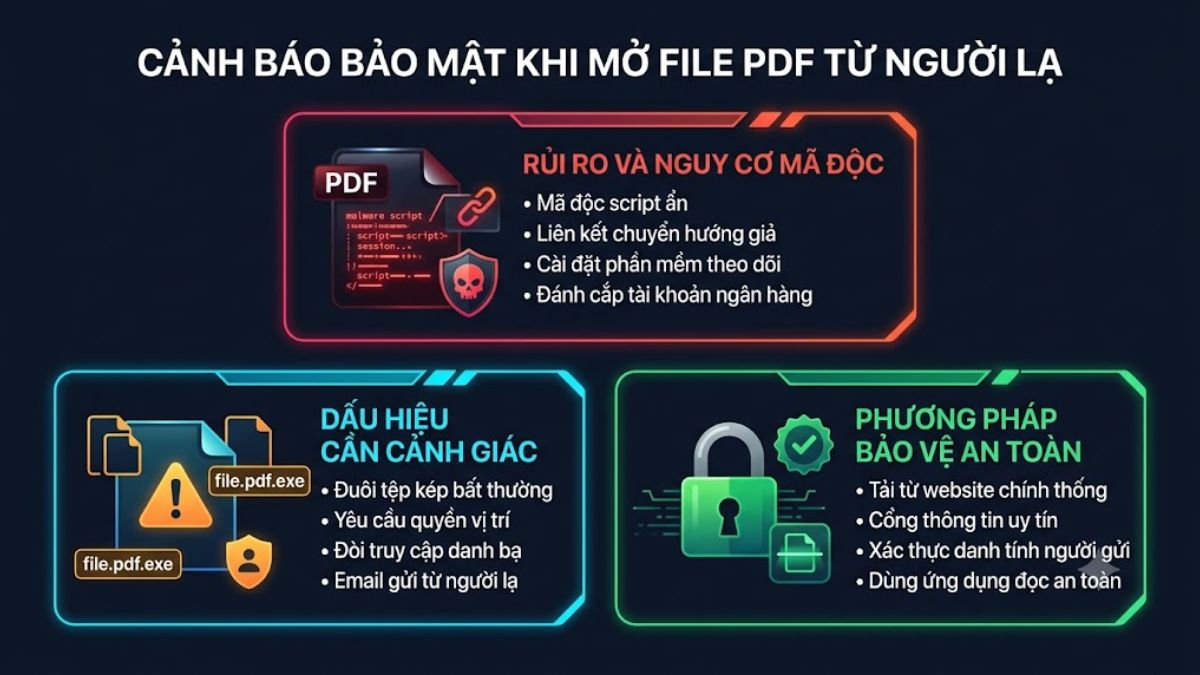 Cảnh báo bảo mật khi mở file PDF từ người lạ