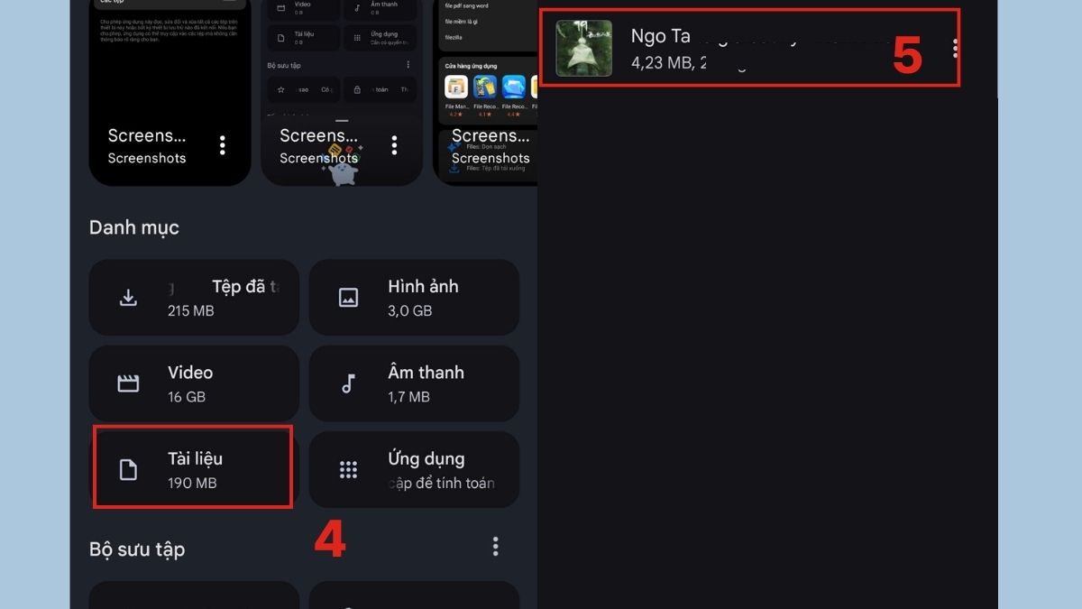 Cách mở file PDF trên điện thoại Android bằng Files - bước 2