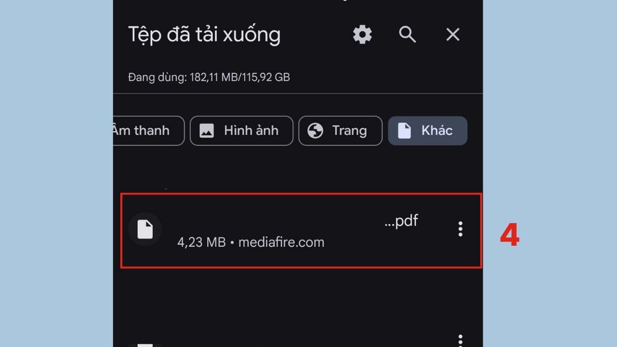 Cách mở file PDF trên điện thoại Android bằng trình duyệt web - bước 2