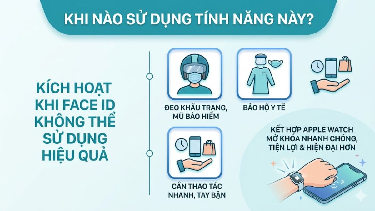 Thời điểm nên sử dụng mở khóa iPhone bằng Apple Watch