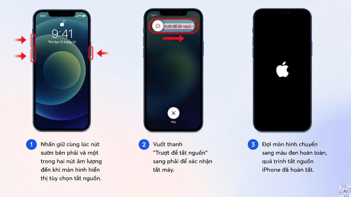 Cách tắt nguồn iPhone 12/Pro/Pro Max bằng phím cứng