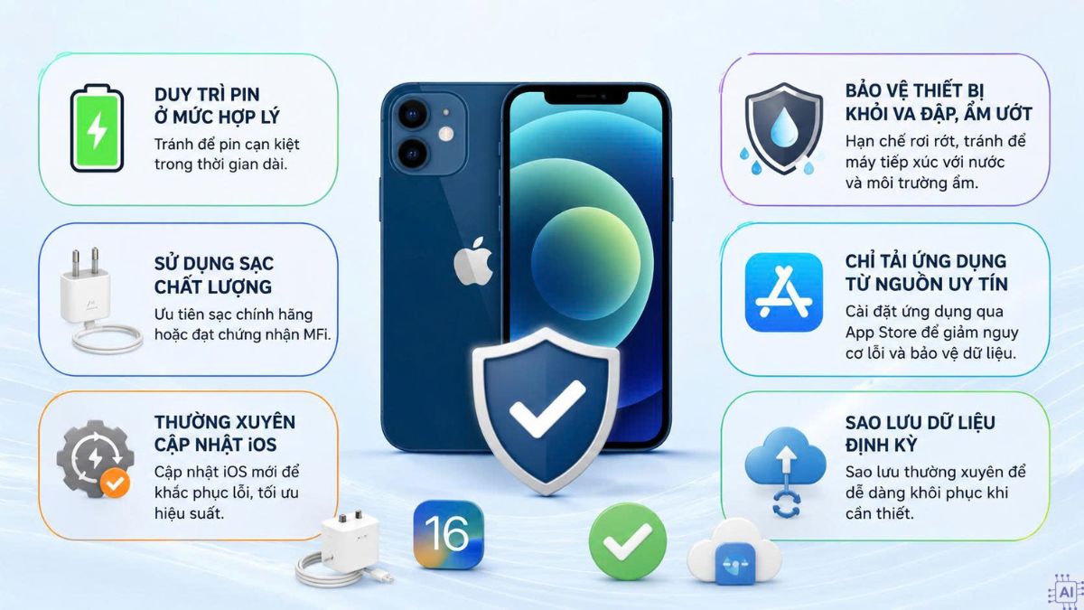 Một số lưu ý để tránh iPhone 12 gặp sự cố về nguồn