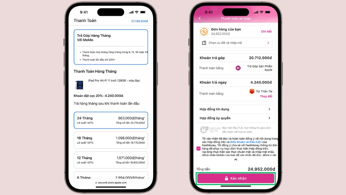 Cách mua trả góp trên Apple Store qua MoMo - bước 4