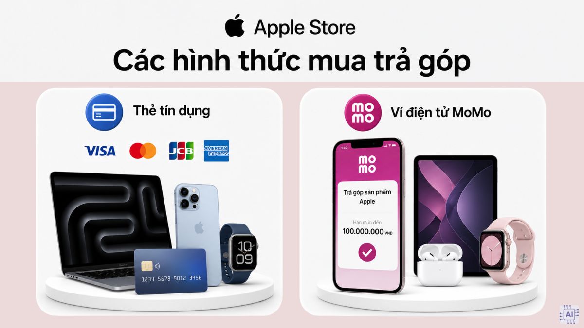 Các hình thức mua trả góp trên Apple Store