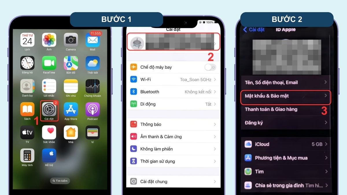 Cách xử lý khi điện thoại bị theo dõi trên iPhone là đổi mật khẩu Apple ID - bước 1
