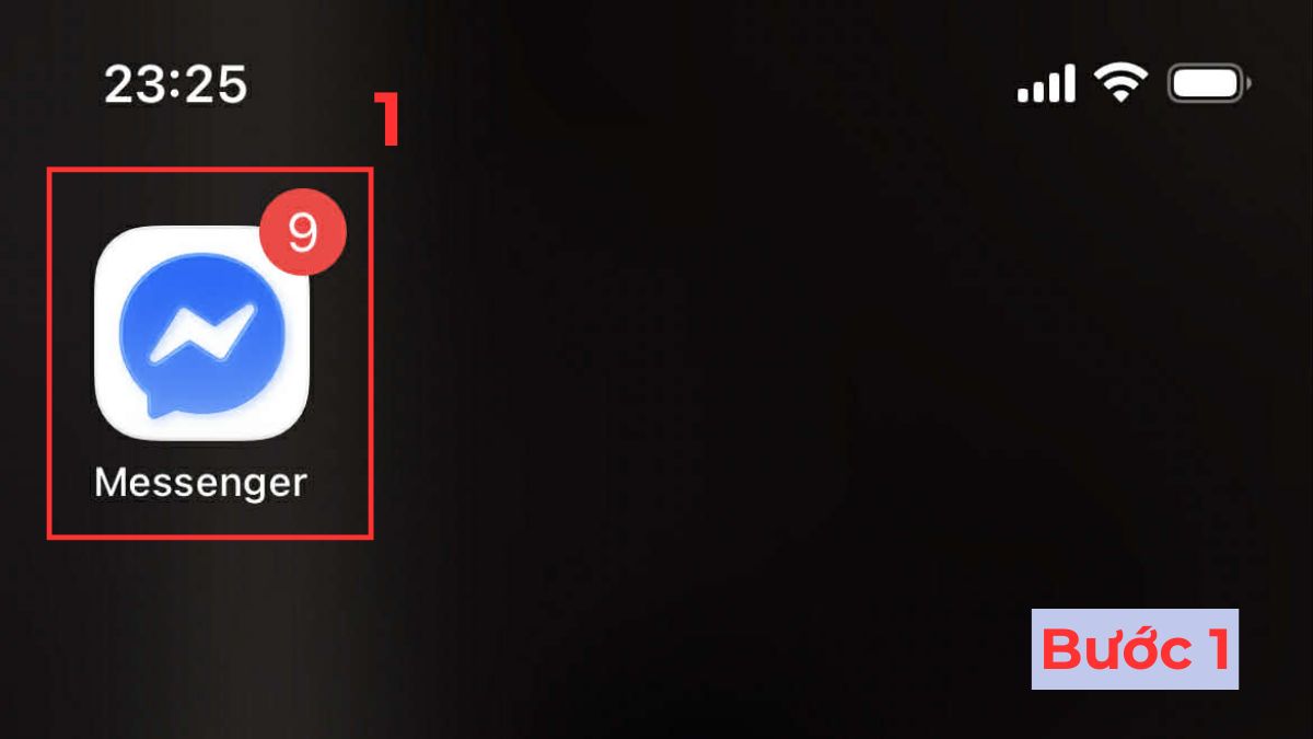 Cách phóng to icon trên Messenger trên iPhone - bước 1