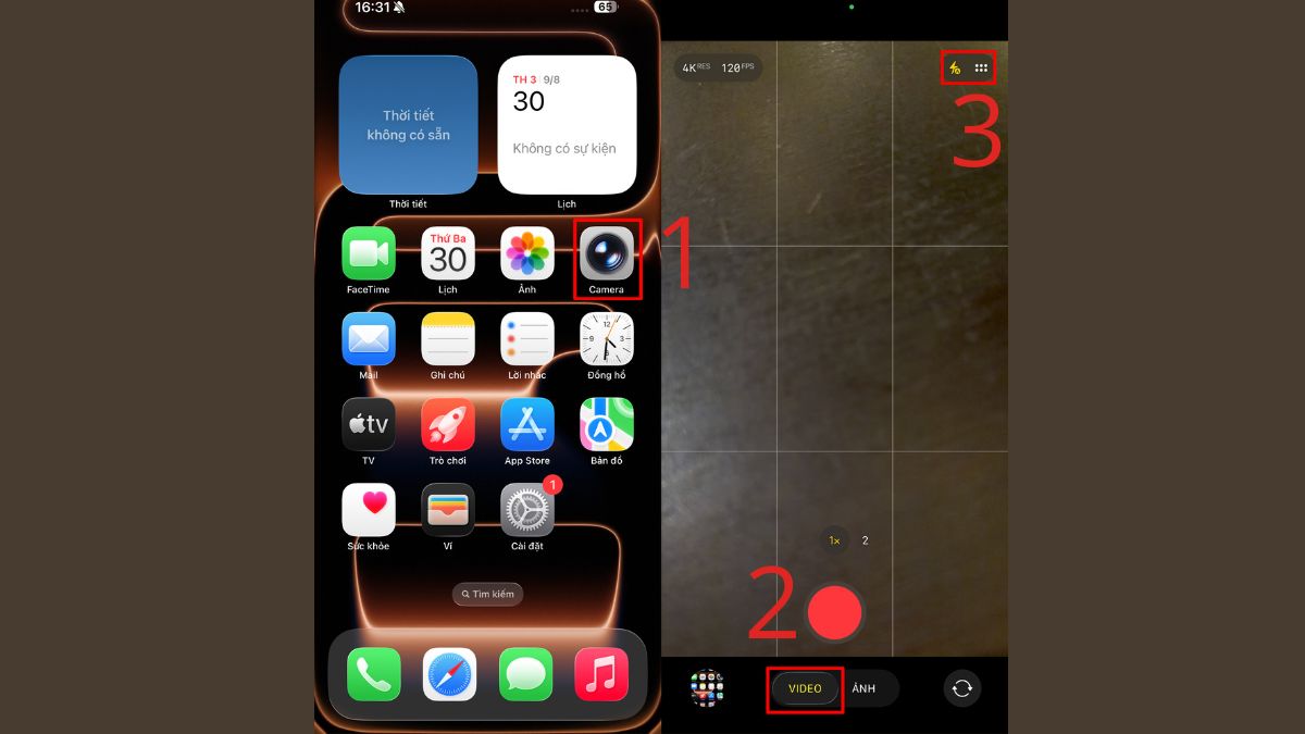 Cách quay 2 camera cùng lúc iPhone bằng Ghi hình kép iPhone 17 - bước 1