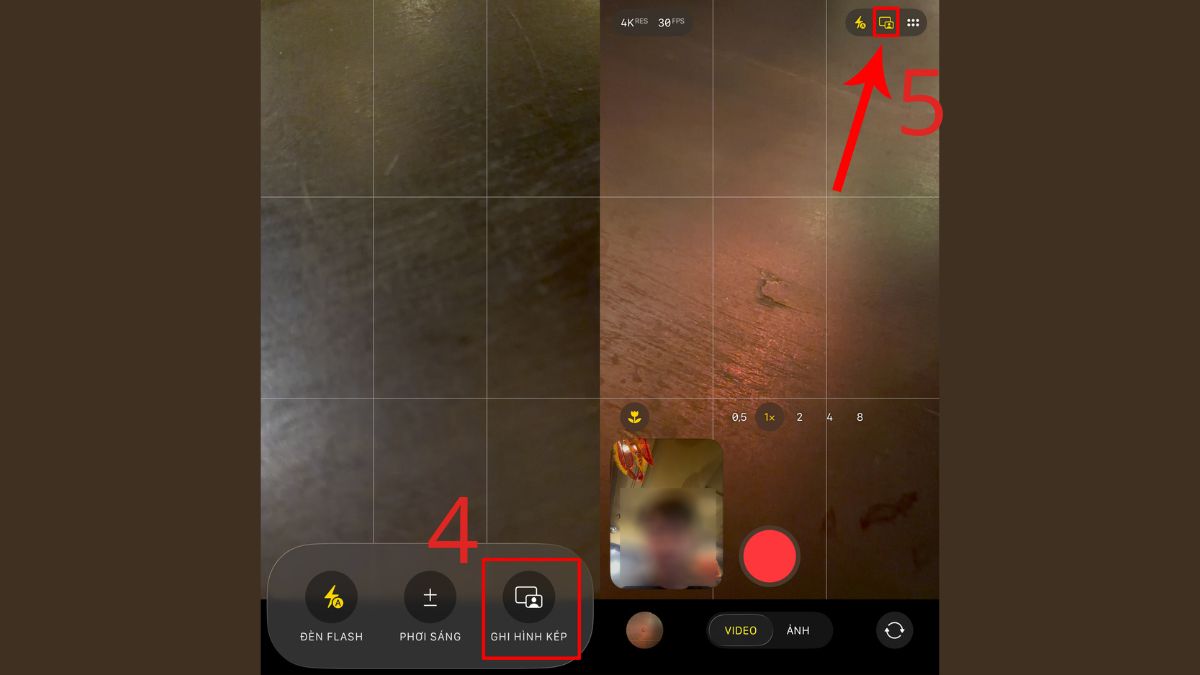 Cách quay 2 camera cùng lúc iPhone bằng Ghi hình kép iPhone 17 - bước 2