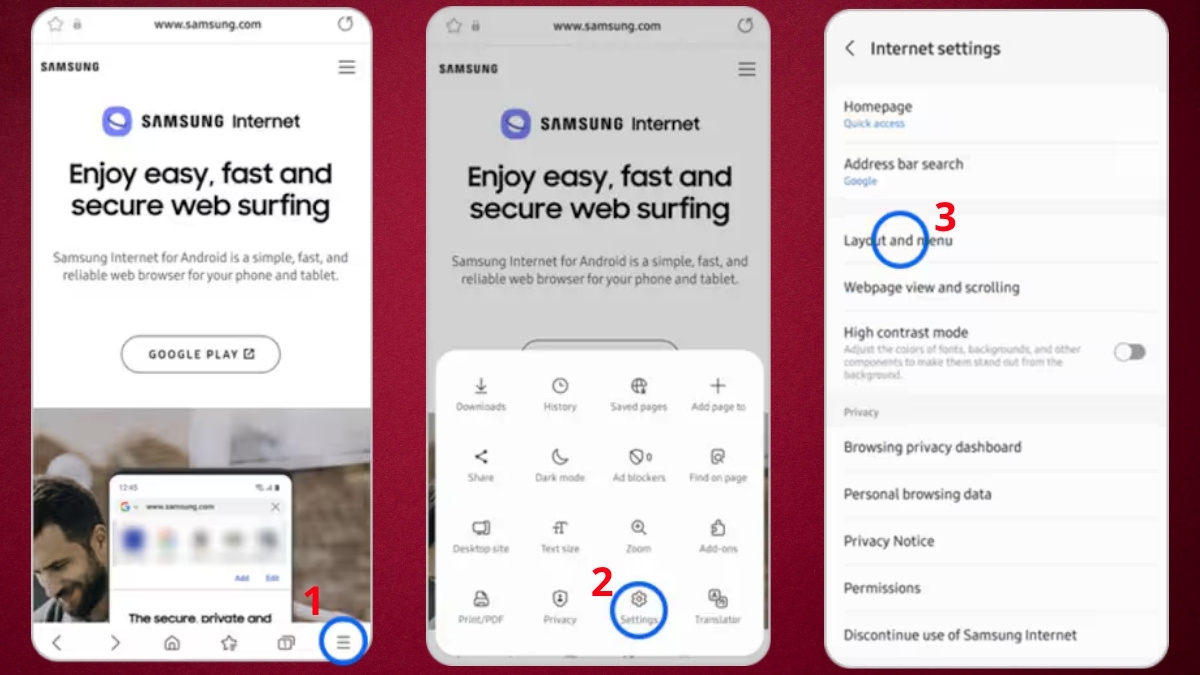 Cách quét QR Samsung bằng Samsung Internet - bước 1