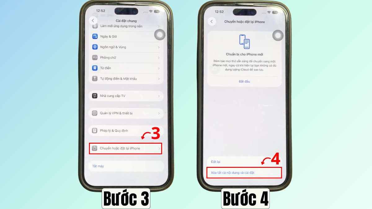 Cách quét virus trên iPhone 17 bằng cách khôi phục cài đặt gốc - bước 2,3