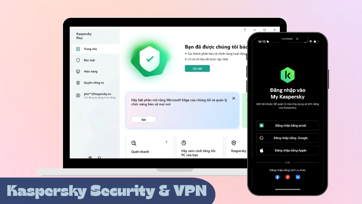 Phần mềm quét virus trên iPhone 17 - Kaspersky Security & VPN