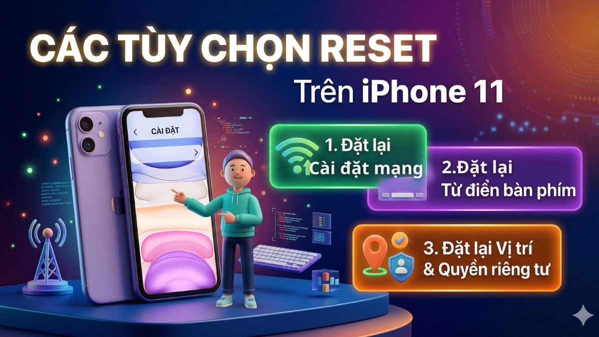 Các tùy chọn reset khác trên iPhone 11