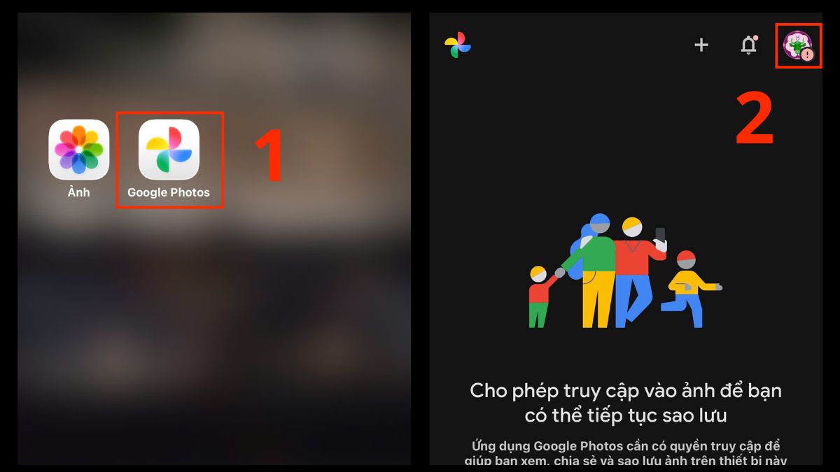 Sao lưu ảnh thay thế khi iCloud bị đầy sang Google Photos - bước 1