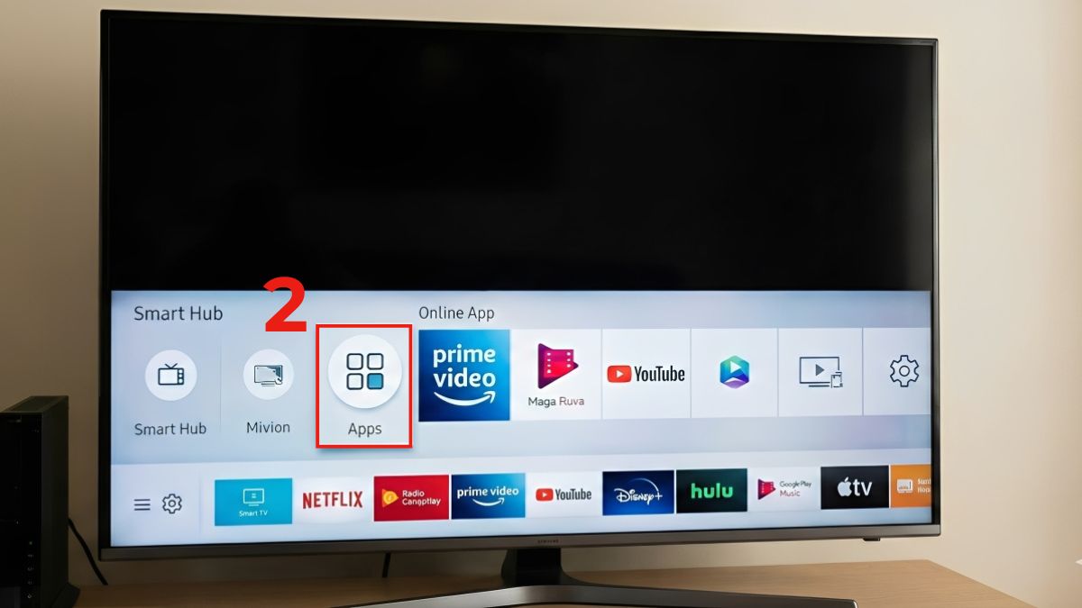 Dùng Samsung Smart Hub để tải ứng dụng trên tivi Samsung không cần CH Play - bước 2