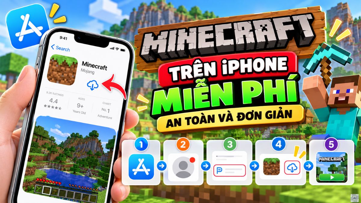 Hướng dẫn cách tải Minecraft trên iPhone nhanh và đơn giản