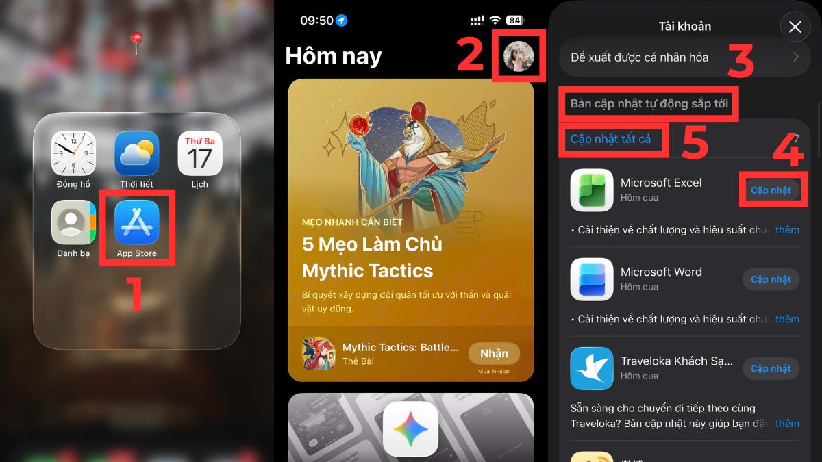Cách cập nhật ứng dụng, game trên iPhone