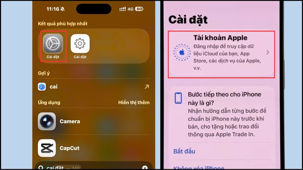 Cách tạo ID Apple trên iPhone bằng cài đặt - bước 1