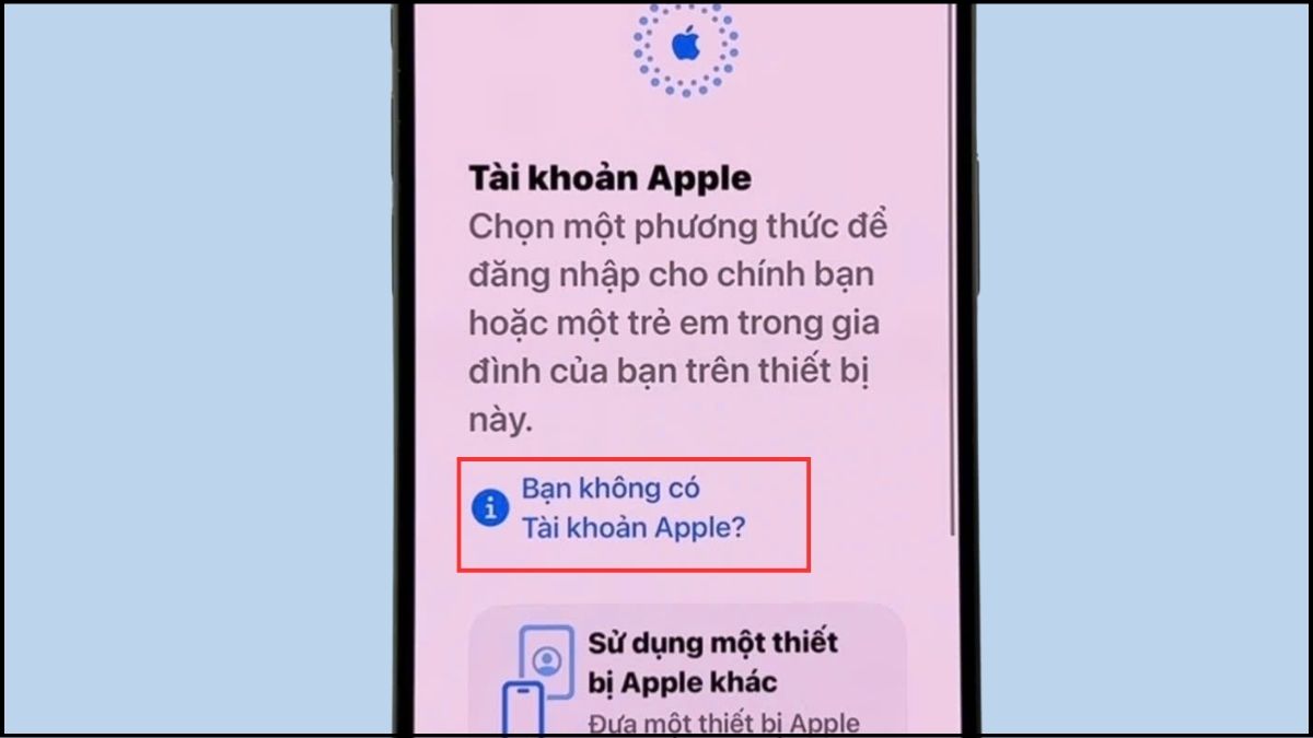 Cách tạo ID Apple trên iPhone bằng cài đặt - bước 2