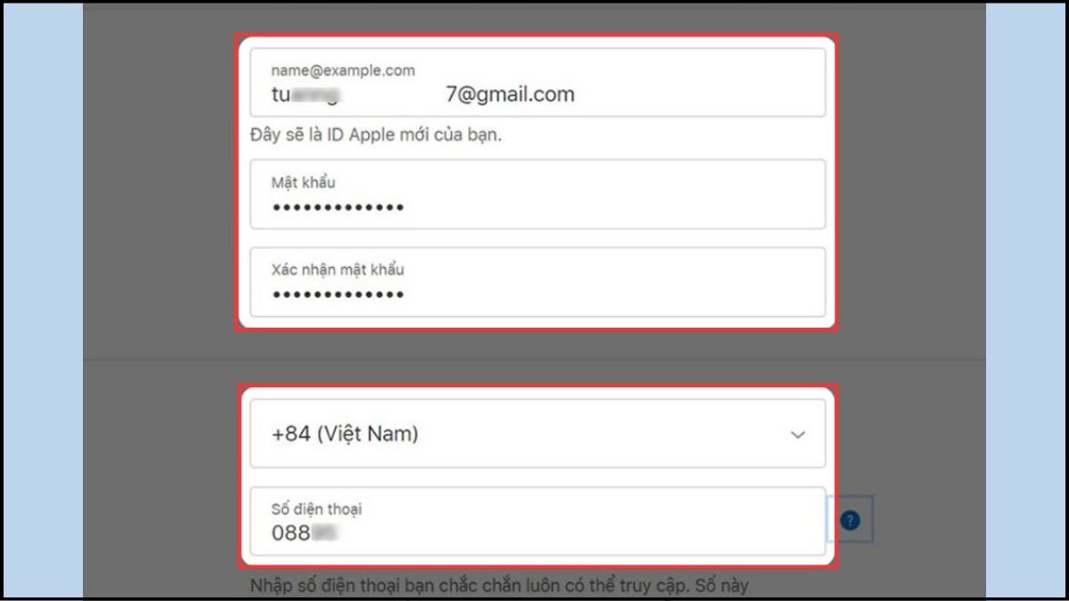 Cách tạo ID Apple trên iPad bằng website - bước 2