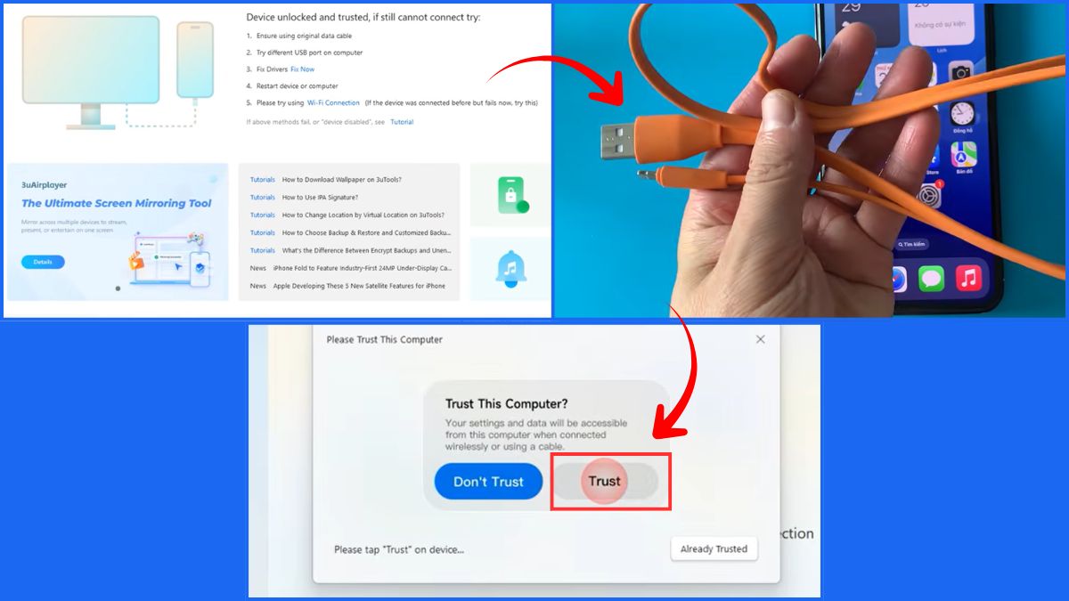 Sử dụng phần mềm 3uTools để tạo ví trí giả trên iPhone - bước 2