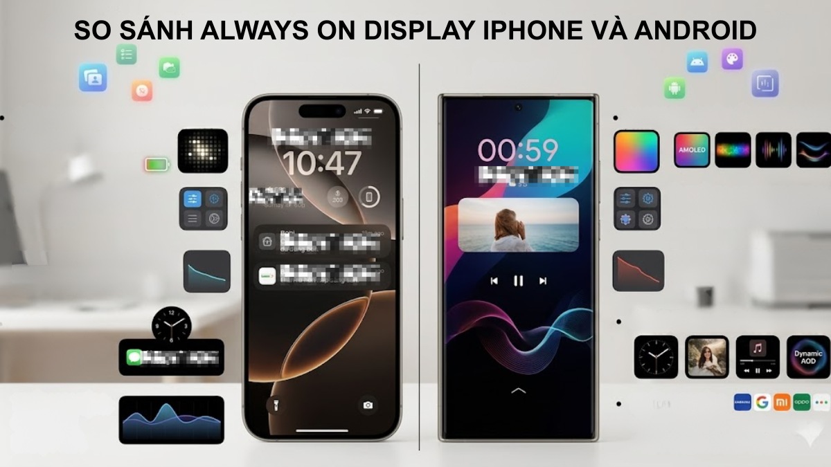 So sánh Always on Display iPhone và Android