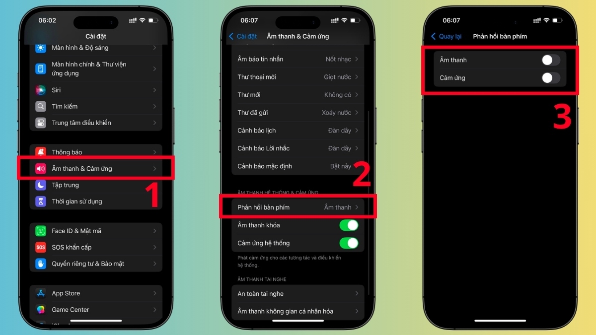 Tắt âm bàn phím, âm khóa iPhone