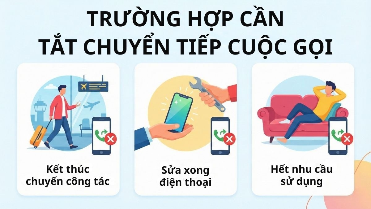Thời điểm cần tắt chuyển tiếp cuộc gọi