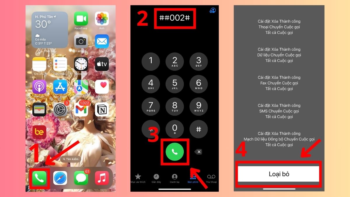 Cách tắt chuyển tiếp cuộc gọi bằng mã USSD