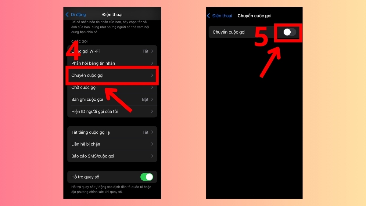 Cách tắt chuyển tiếp cuộc gọi trên iPhone - bước 2,3,4